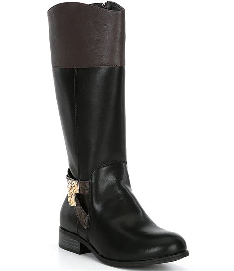 michael kors toddler boots black|Michael Kors finley riding boots.